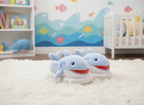 🦈 Pantofole Squaletto in Peluche Antiscivolo – Morbide e Divertenti